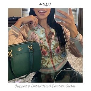 CROPPED & EMBROIDERED BOMBER